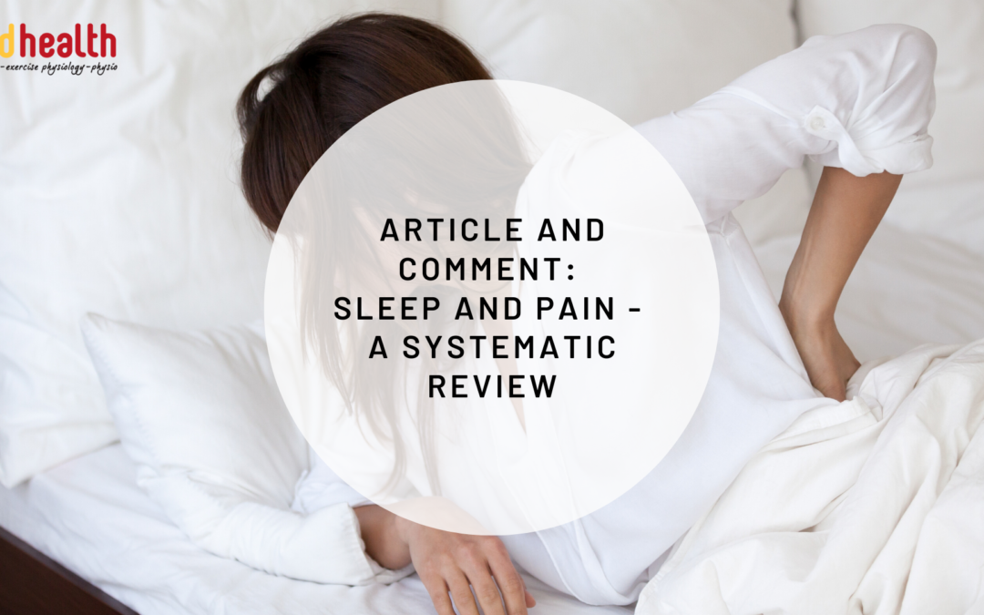 Article and Comment – sleep and pain