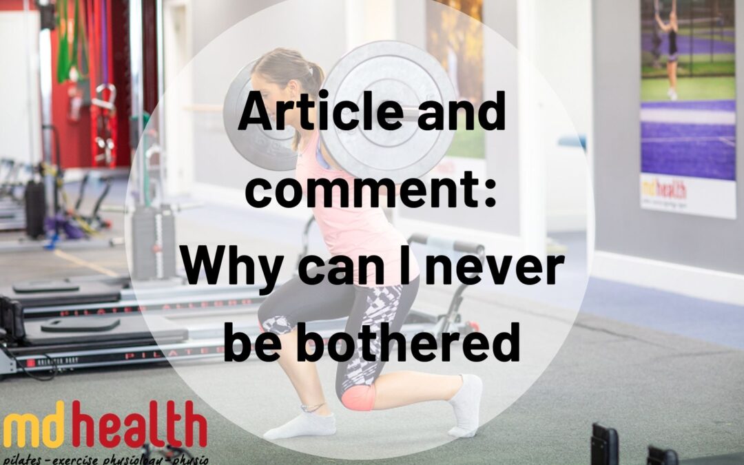 Article and comment: why can I never be bothered?