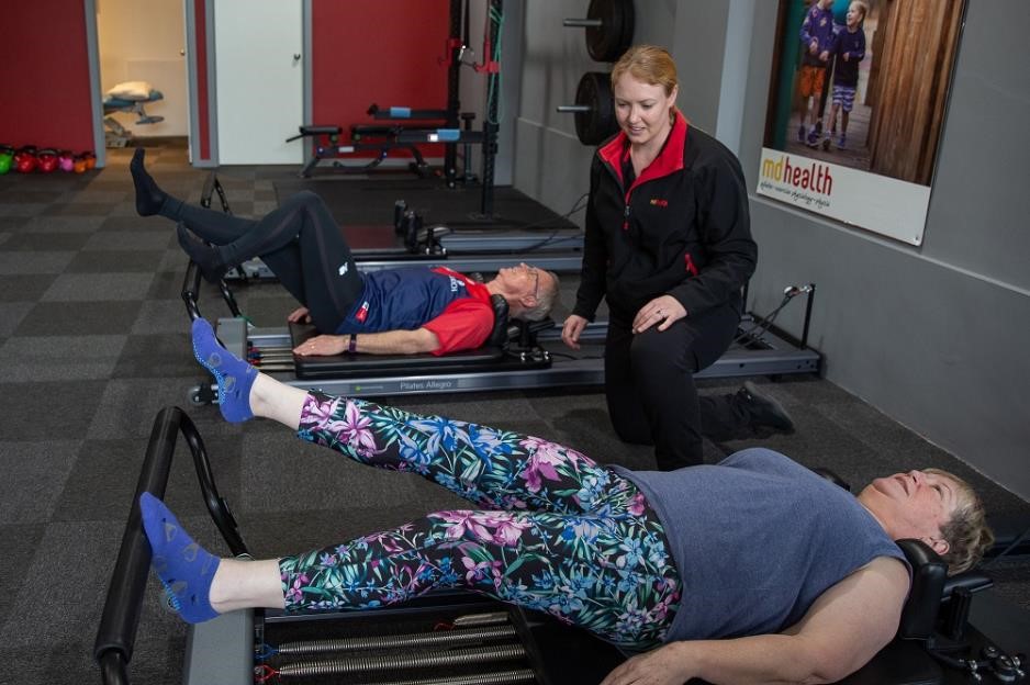 small group classes of pilates reformer