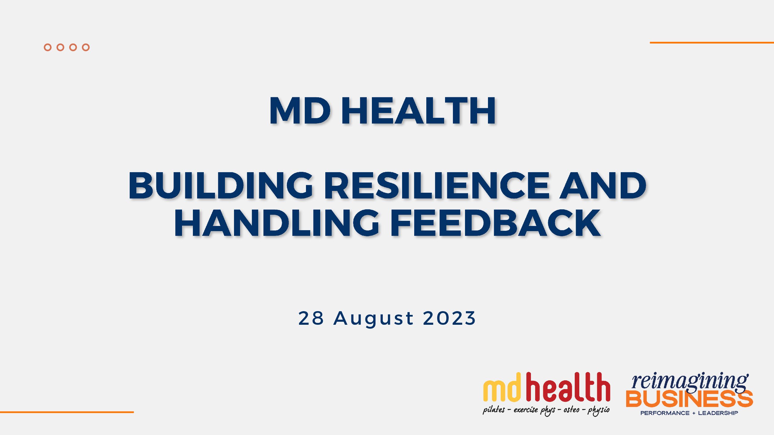 Resilence – For Health Practitioners